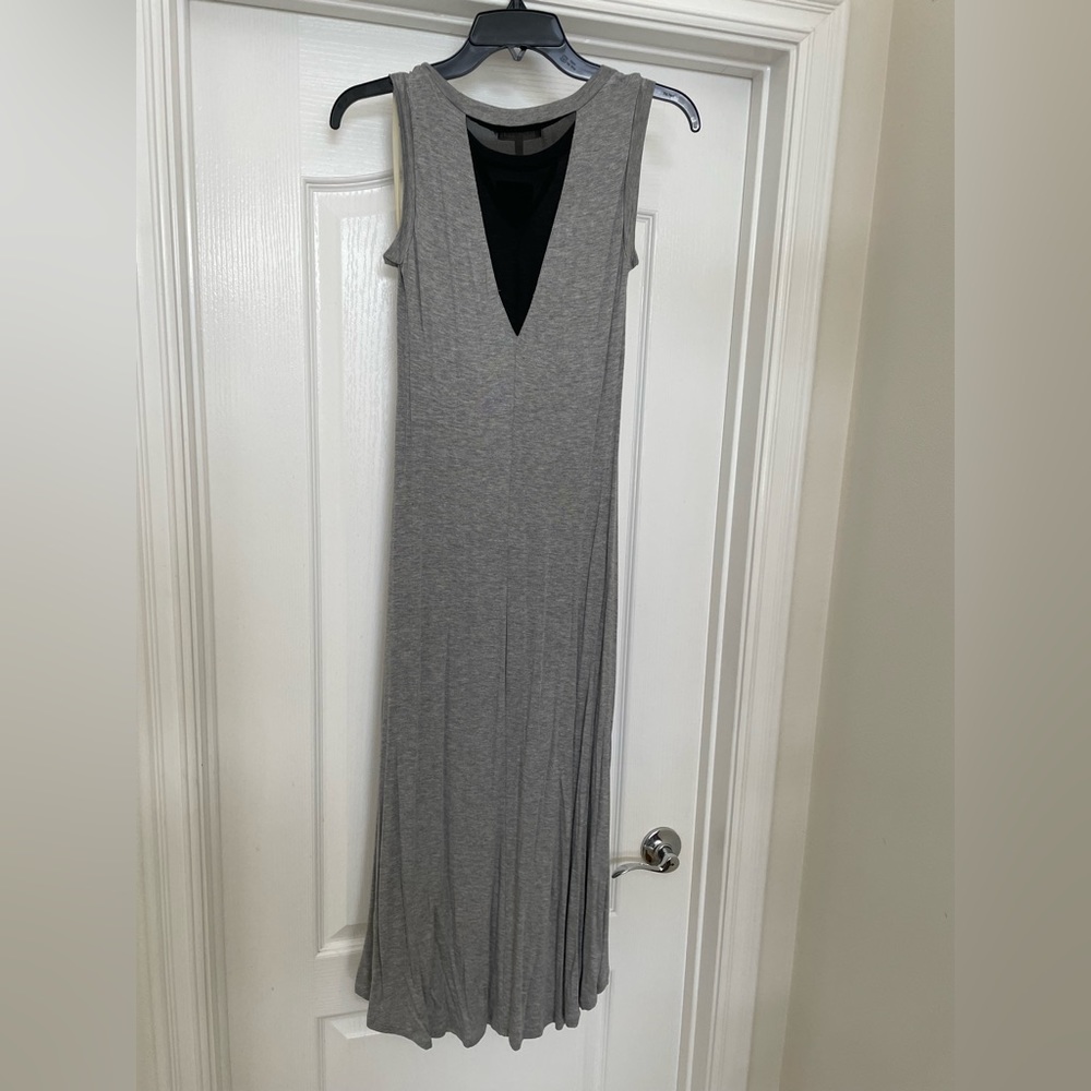 Monteau LA midi grey dress with black mesh inserts size Small NWT ๐Host Pick x2๐ - Picture 6 of 9